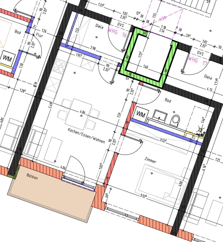 Thumbnail-Neubau Erstbezug 2 Zimmer Wg. 49,52qm mit Balkon und Tiefgarage