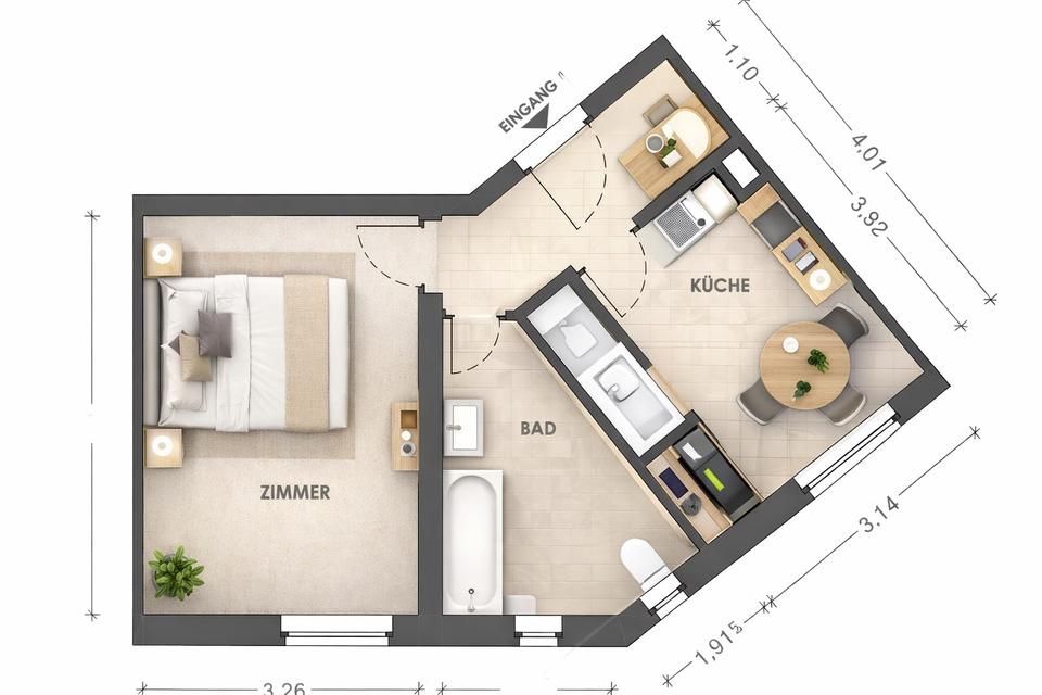 Thumbnail-Erstbezug nach Kernsanierung – moderne 1-Zimmer Wohnung nahe MHH