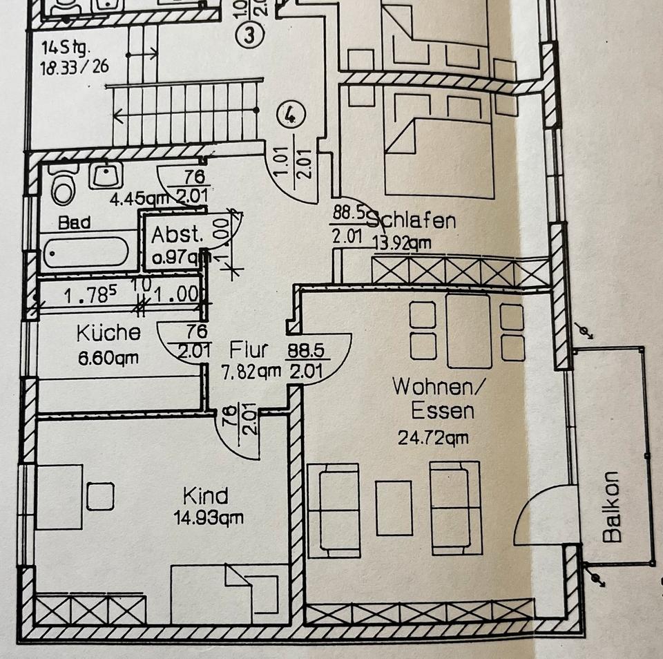 Thumbnail-3 ZKB mit Einbauküche und Balkon zentral in Volkmarsen