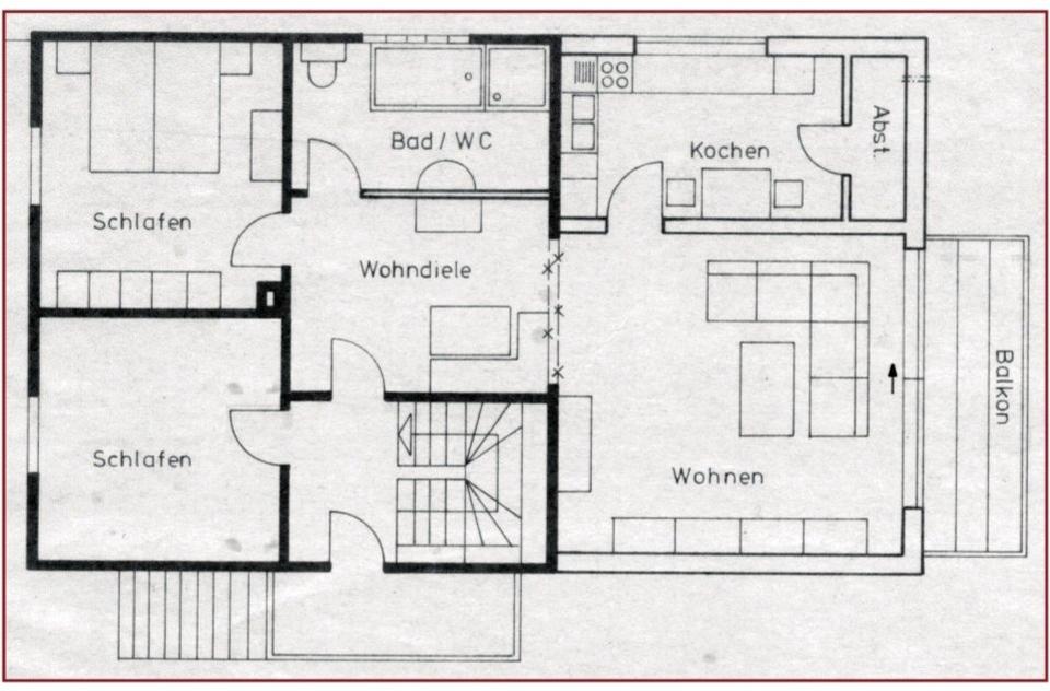 Thumbnail-Schöne 3ZKB + Balkon, zentral in Netphen