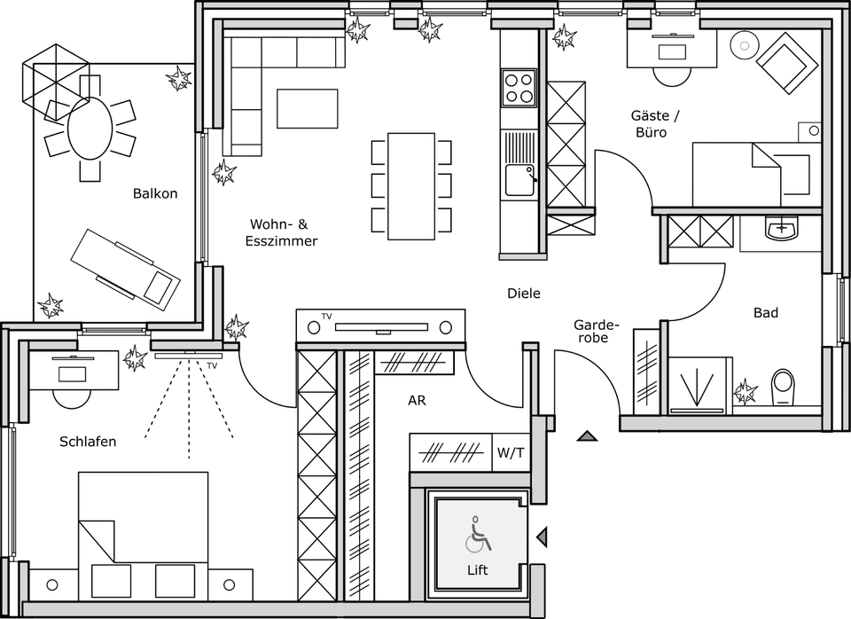 Thumbnail-3-Zimmer-Wohnung in Burgsteinfurt, Zentral