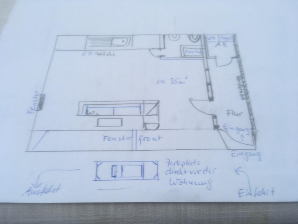 Thumbnail-1 Raum Wohnung teilmöbliert ca 36 qm