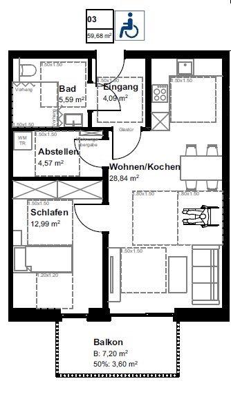 Thumbnail-Südlich ausgerichteter Balkon oder Loggia