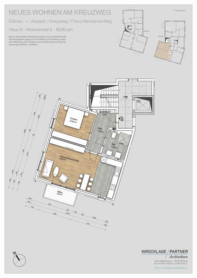 Thumbnail-Traumhaft schöne sehr hochw 66,80 m² Wohnung mit Balkon und Küche
