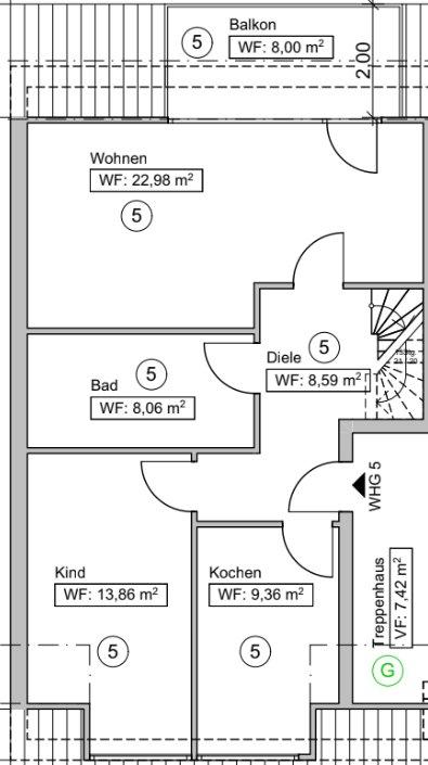 Thumbnail-3,5 Zimmer Maissonette Wohnung mit großem Balkon und zwei Bädern