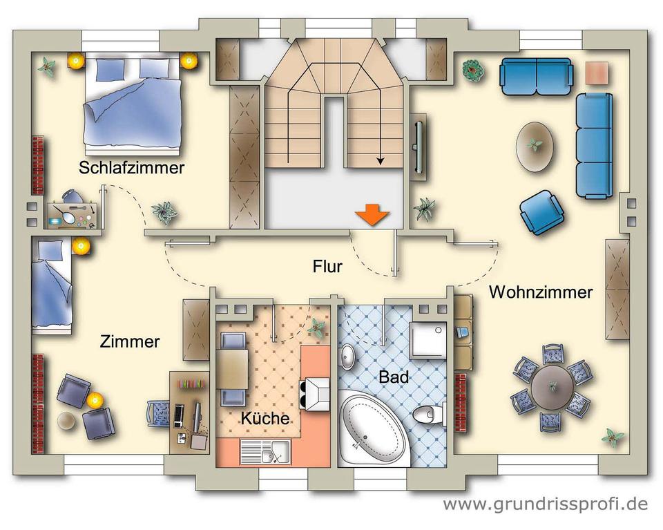 Thumbnail-3 Raumwohnung, Fußbodenheizung, Wanne, Dusche