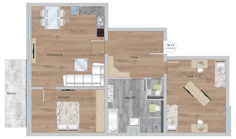 Thumbnail-Großzügige 3 12 Zimmer mit Traum Bad Neubau in Natternberg