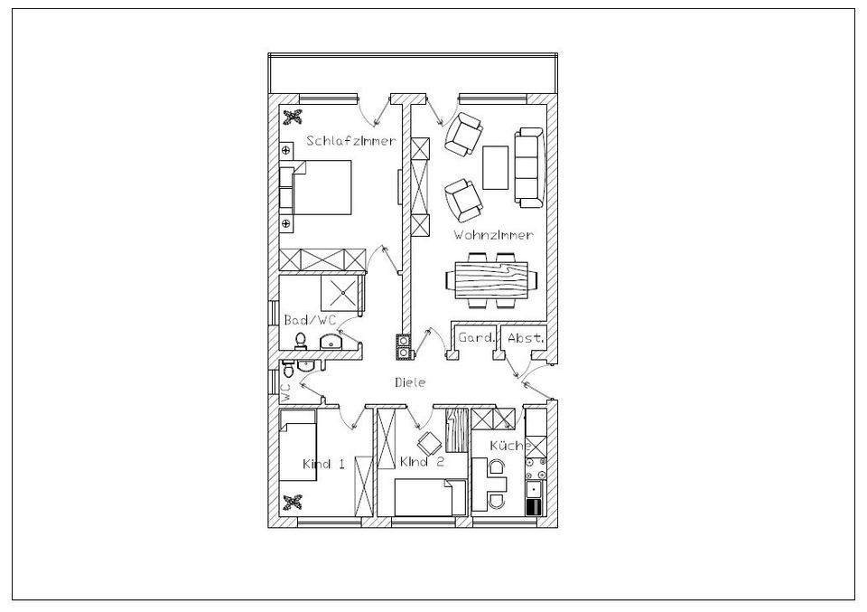 Thumbnail-4 ZKB - 85 qm - Südbalkon - Gäste-WC