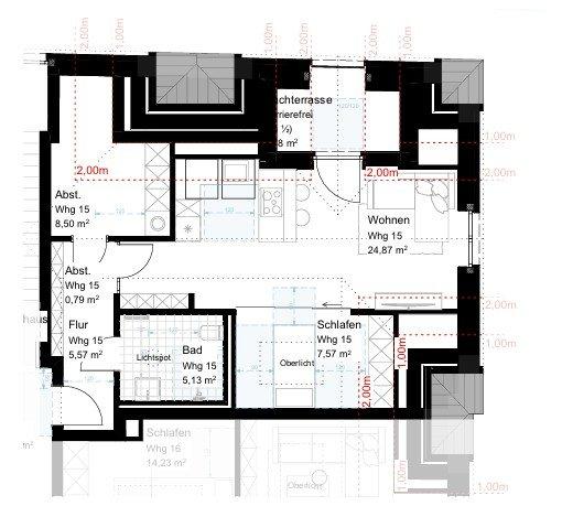 Thumbnail-Zentrale 2-Zimmer Wohnung mit Dachterrasse