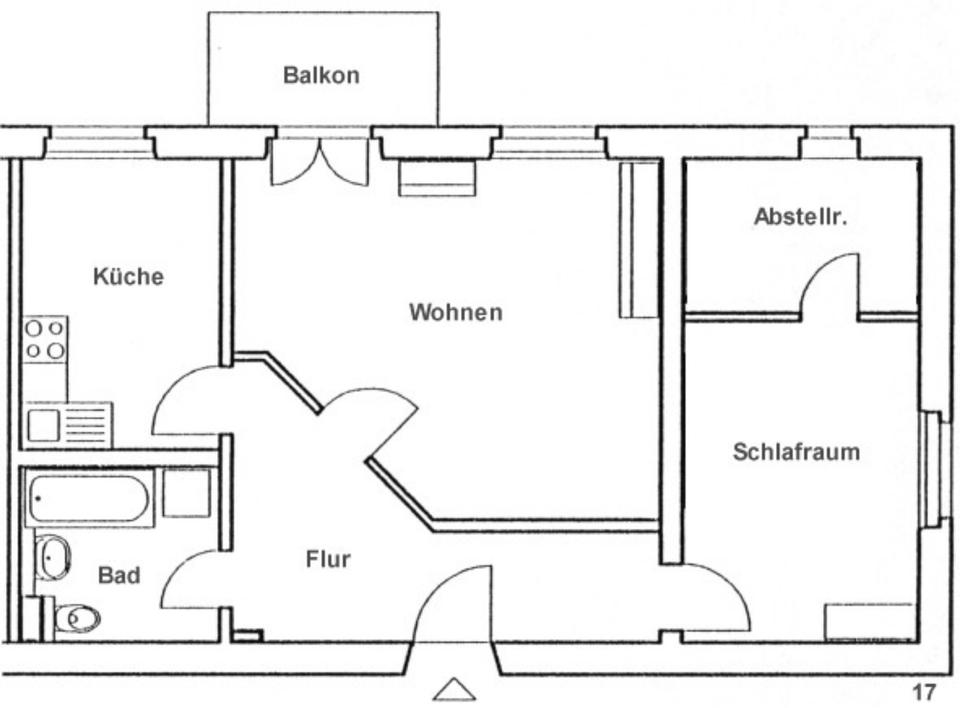 Thumbnail-Gemütliche 2-Raumwohnung mit Balkon (20517)