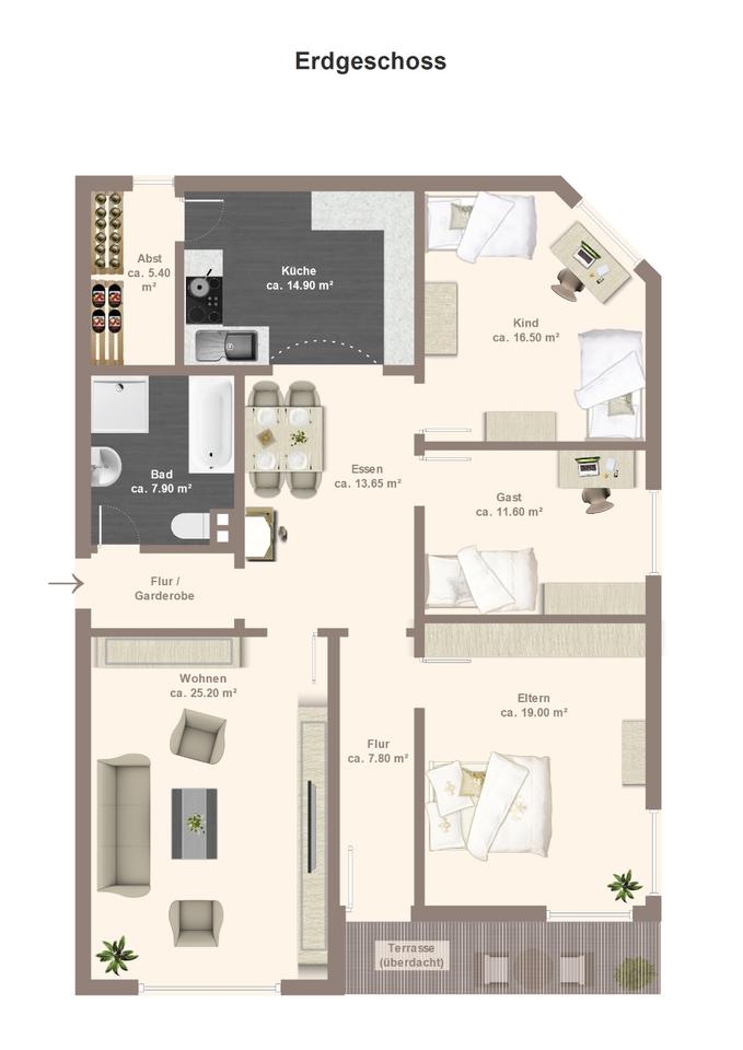 Thumbnail-Erdgeschosswohnung mit Garten