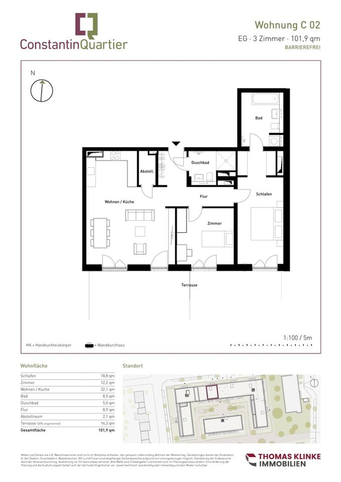 Thumbnail-traumhafte 3 Zimmerwohnung im Erdgeschoss mit Terrasse