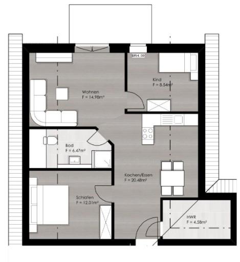 Thumbnail-3- Zimmer Wohnung Bredstedt zum 01.03.2026 zu vermieten