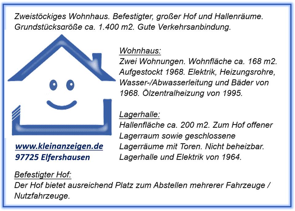 Thumbnail-Elfershausen - Wohnhaus, großer befestigter Hof, Lagerhalle