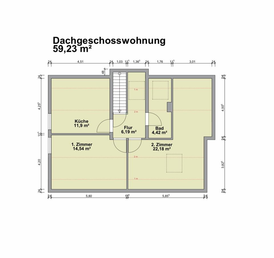 Thumbnail-Ich biete eine 2024 modernisierte Dachgeschosswohnung