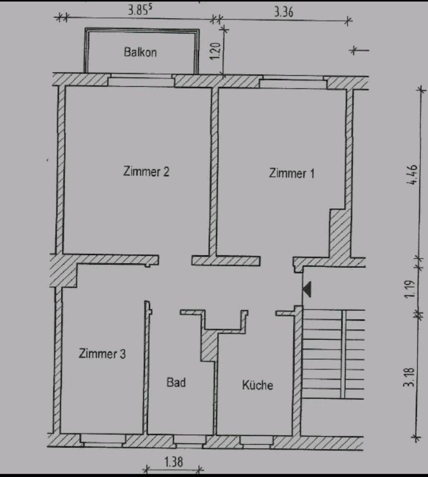 Thumbnail-Gemütliche 3-Raum-Wohnung mit Balkon