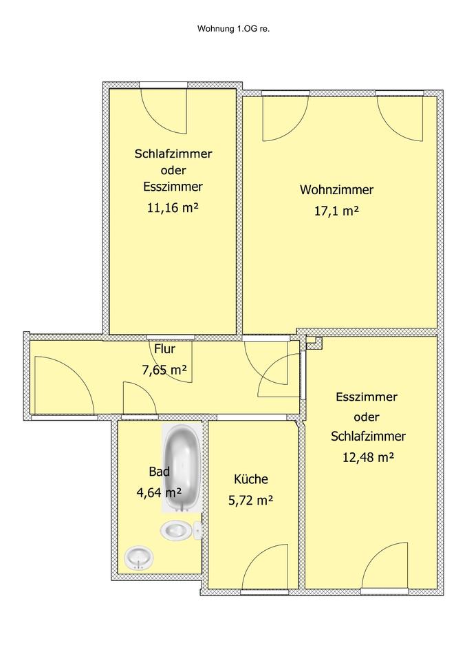 Thumbnail-ruhige, warme (innenliegende) 3-Raum Mietwohnung in Lichtentanne