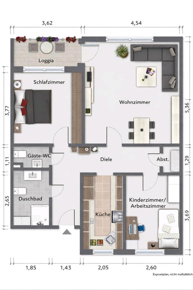 Thumbnail-3 Zimmer Wohnung Nähe Phoenix See mit Westbalkon in ruhiger Lage
