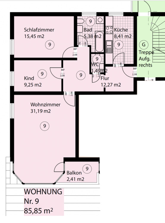 Thumbnail-Schöne 3-Zimmer-Wohnung mit Balkon in Uslar, zentrale Lage