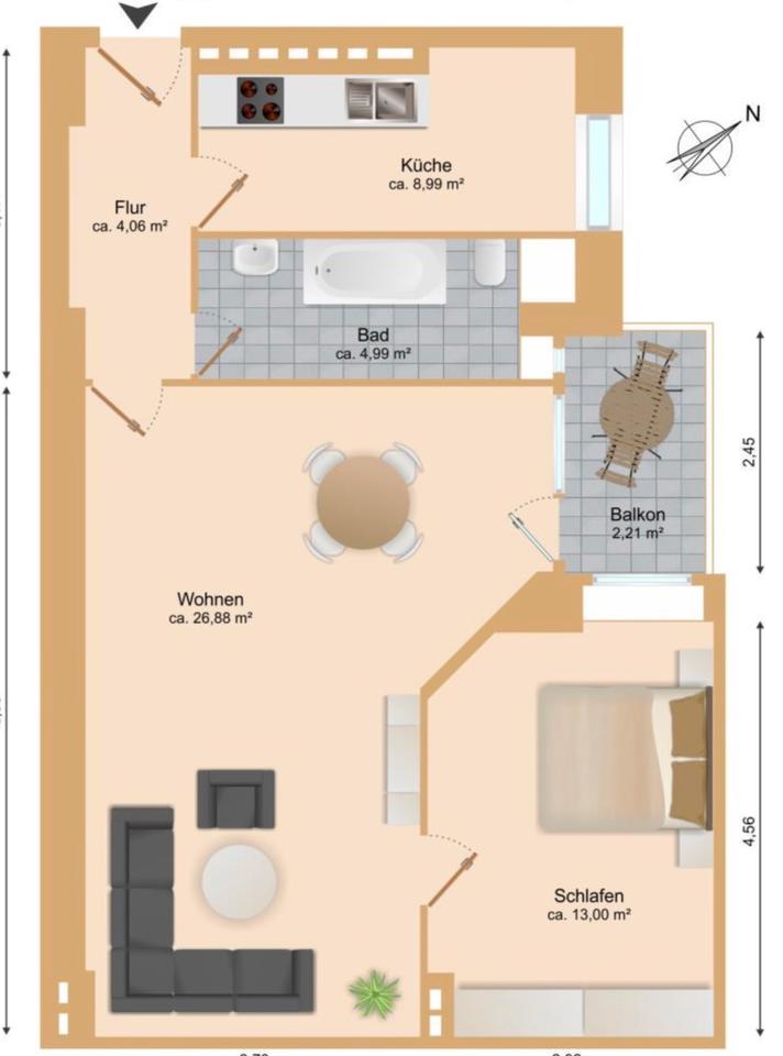 Thumbnail-2 Zimmer Wohnung zu Untermieten