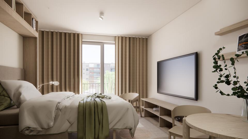 Thumbnail-Möbliertes Studio Medium mit Gemeinschaftsflächen: Padelplatz, Fitness, Dachterrasse & mehr