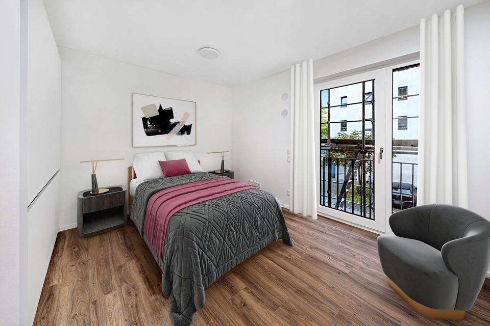 Thumbnail-Erstbezug - Möbliertes 1 Zimmer-Apartment mit Einbauküche und Abstellraum - Typ J - Innenhof