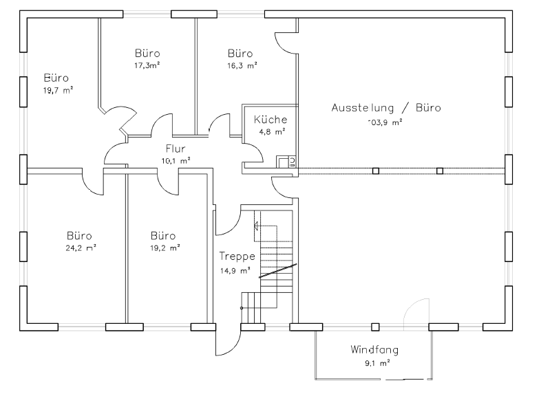 Thumbnail-Geräumige Büroräume mit 3 Stellplätze