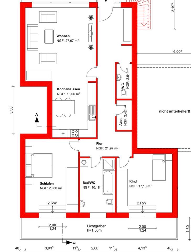 Thumbnail-Neubauwohnung 3,5-Zi., 115 m2 + 30 m2 Terrasse - Kubach-Weilburg