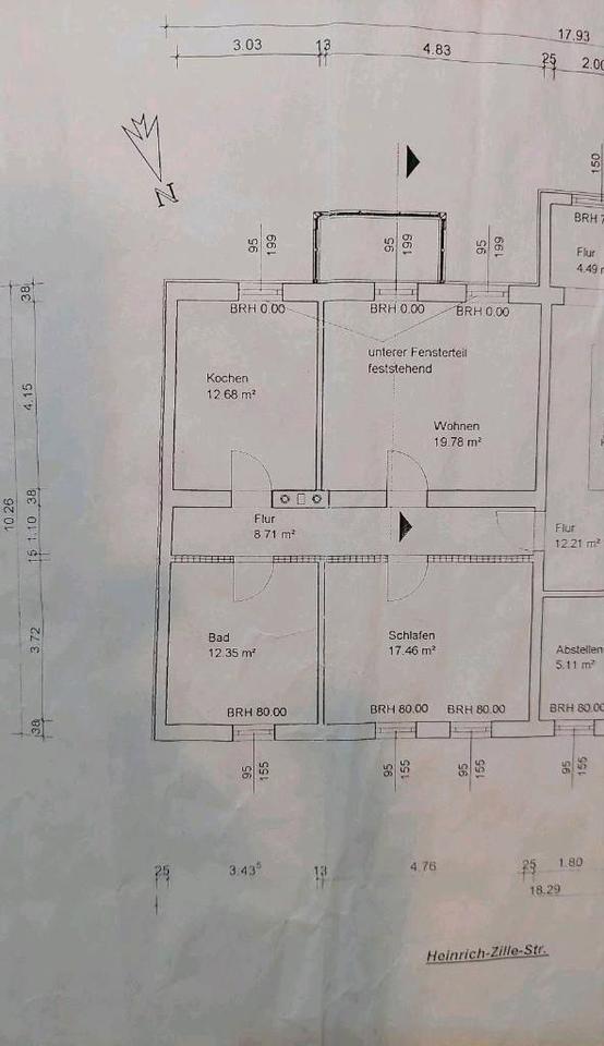 Thumbnail-Luckenwalde, 2 Zimmerwohnung mit großem Bad, Balkon, Stellplatz