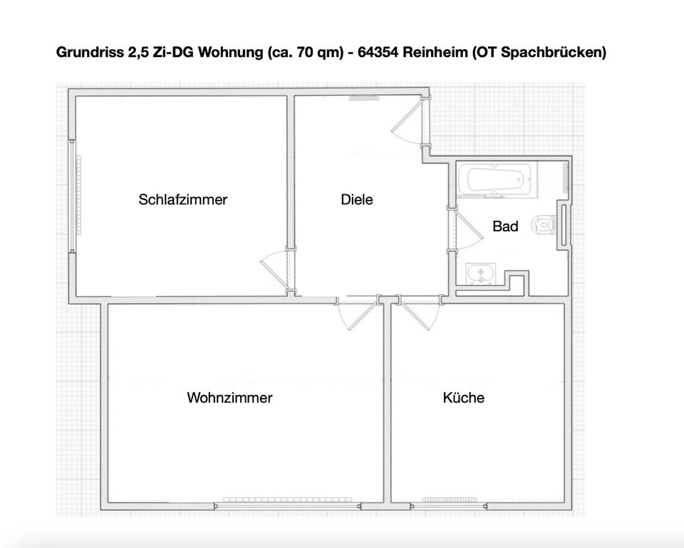 Thumbnail-Gemütliche 2,5-Zimmer-DG-Wohnung mit viel Licht & Ausblick