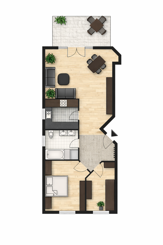 Thumbnail-Prov.frei: 3 Zimmer, sanierter Bad-Traum & Ihre private Terrasse