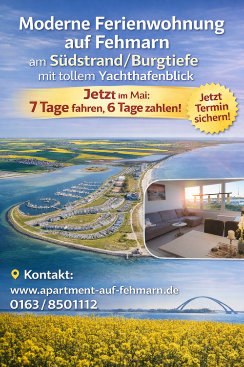 Thumbnail-Ferienwohnung auf Fehmarn zu vermieten mit tollem Yachthafenblick