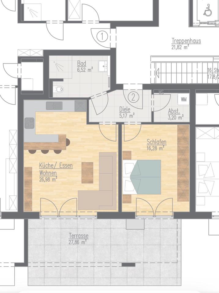 Thumbnail-Helle 2-Zimmer Wohnung Terassenwohnung in Waldkraiburg