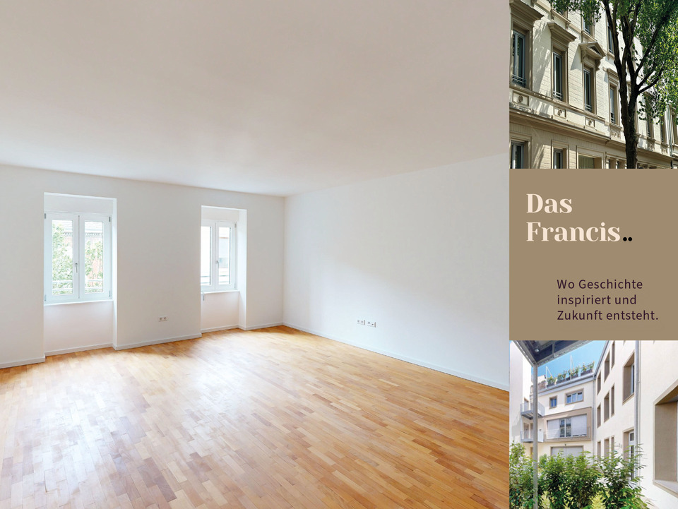 Thumbnail-Das Francis – Wo Geschichte inspiriert und Zukunft entsteht. Entdecken Sie Ihr neues Zuhause, das mehr als nur ein Ort ist. In der Karlsruher Weststadt trifft traditionelles Erbe auf moderne...