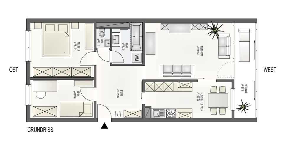 Thumbnail-3-Zimmer-Wohnung mit Balkon & TG-Stellplatz