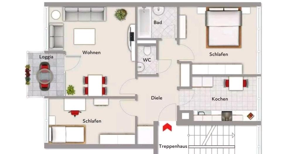 Thumbnail-Lichtdurchflutete Traumwohnung mit Balkon und modernem Badezimmer