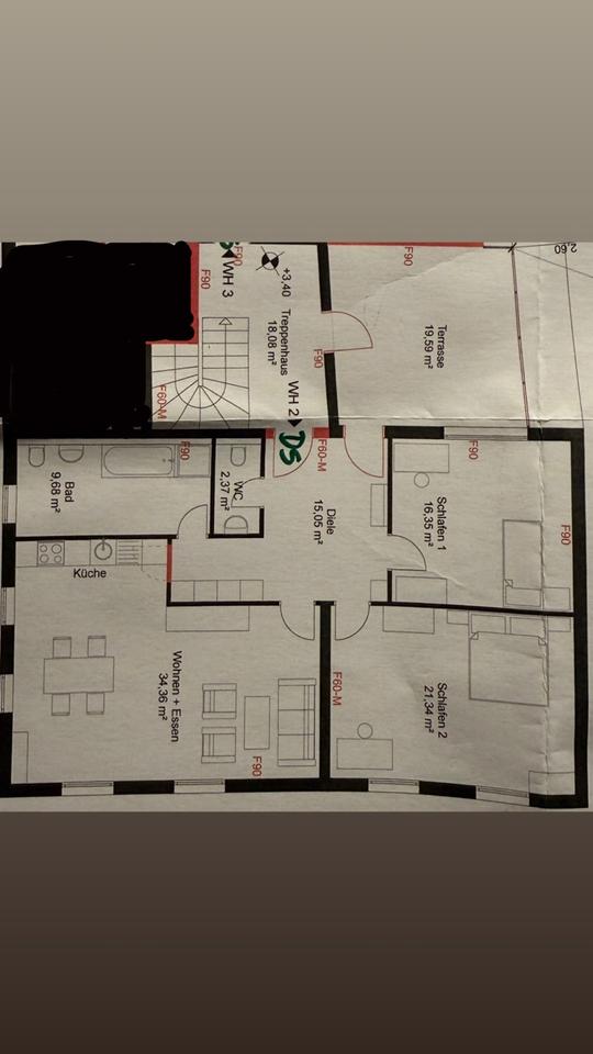 Thumbnail-Kernsanierte 3 Zimmer-Wohnung mit Dachterrasse und stellplatz