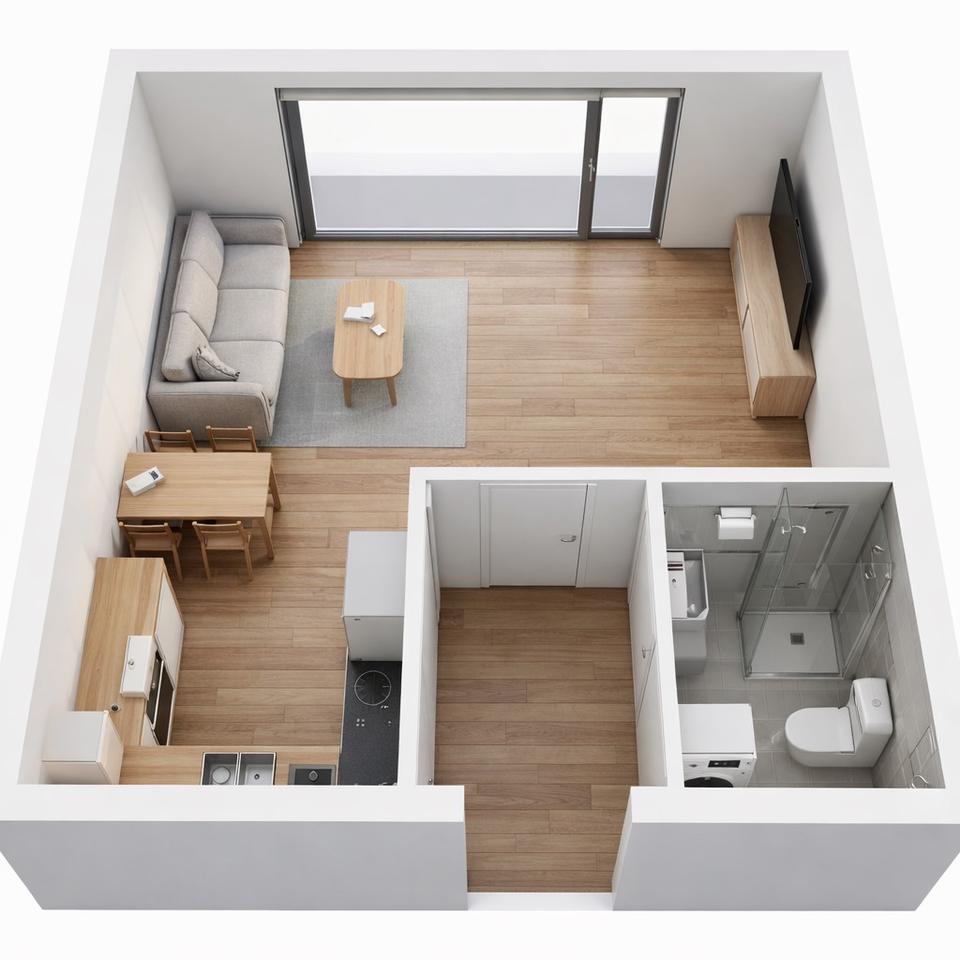Thumbnail-1-Zimmer-Wohnung ca. 35 m² mit Terrasse