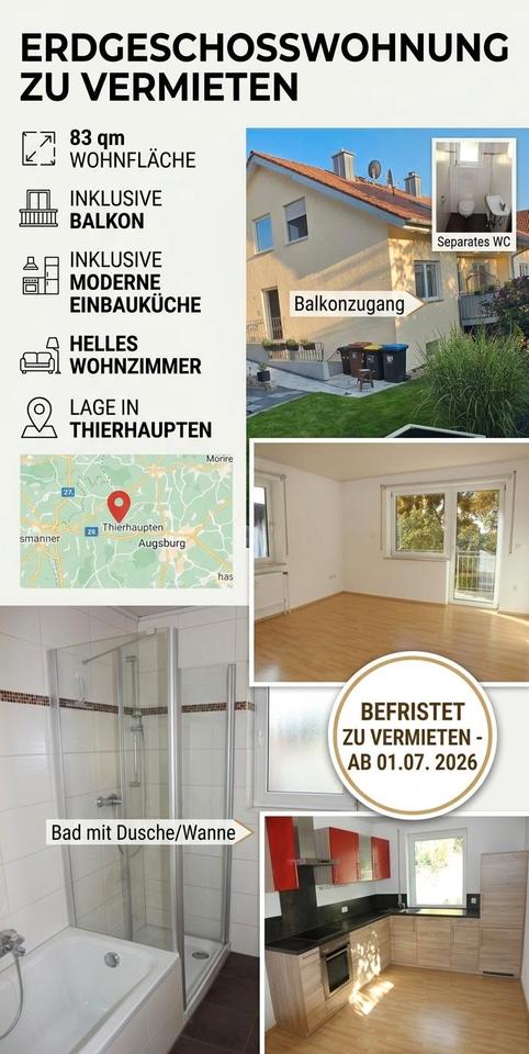 Thumbnail-EG-Wohnung in Thierhaupten mit Balkon (für Paare)