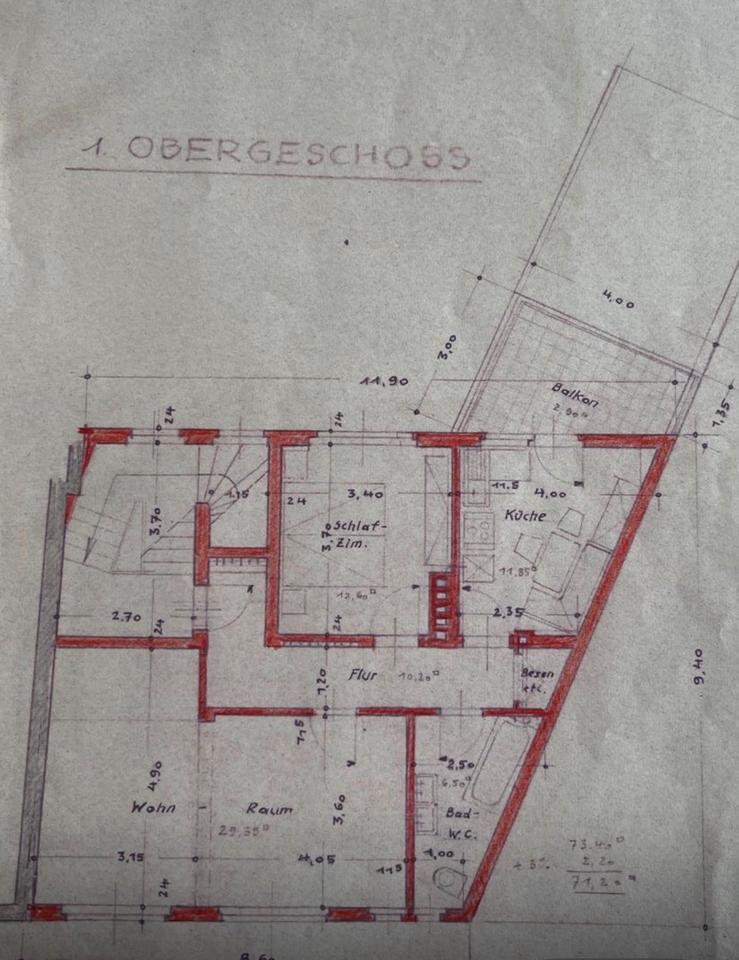 Thumbnail-2 x 2,5 Zi-Wohnung zur Miete im Zentrum renovierungsbedürftig