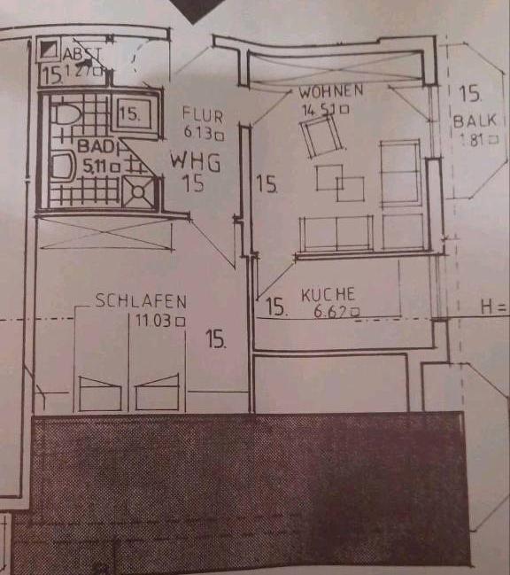 Thumbnail-2 Zimmer Küche Bad, ~50qm² Wohnung zu vermieten