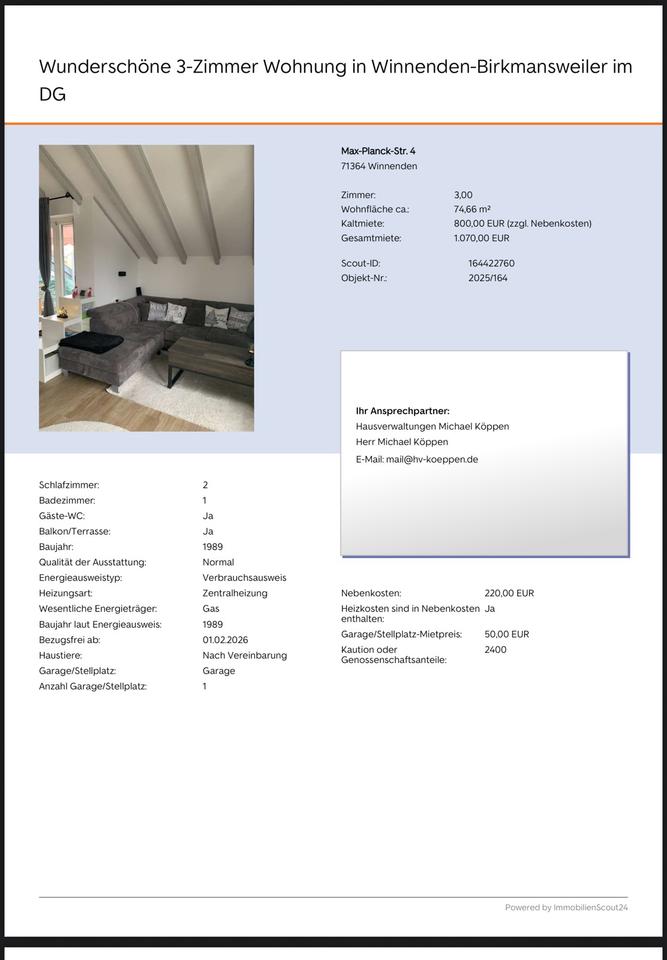 Thumbnail-3 Zimmer Wohnung Birkmannsweiler