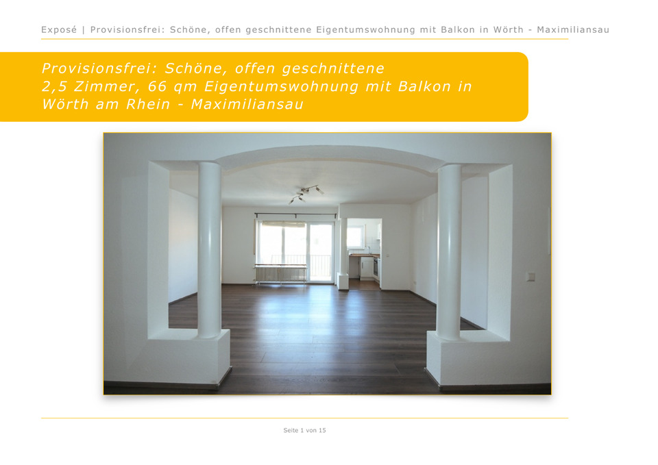 Thumbnail-Helle 2,5-Zimmer Eigentumswohnung (66 qm) mit Balkon in Wörth