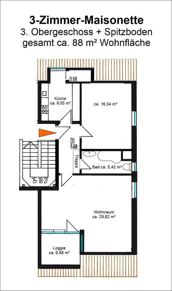 Thumbnail-Geräumige und helle 3-Zimmer-Maisonette in Lechnähe