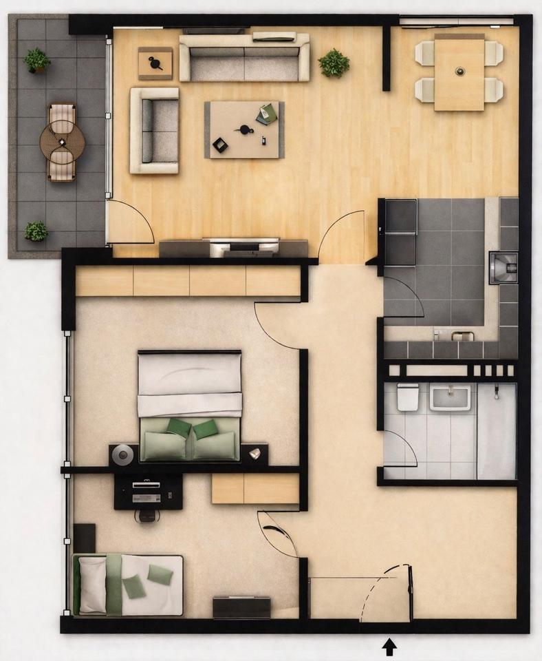 Thumbnail-3,5 Zimmer Wohnung in Wyhlen ab 1.8.26