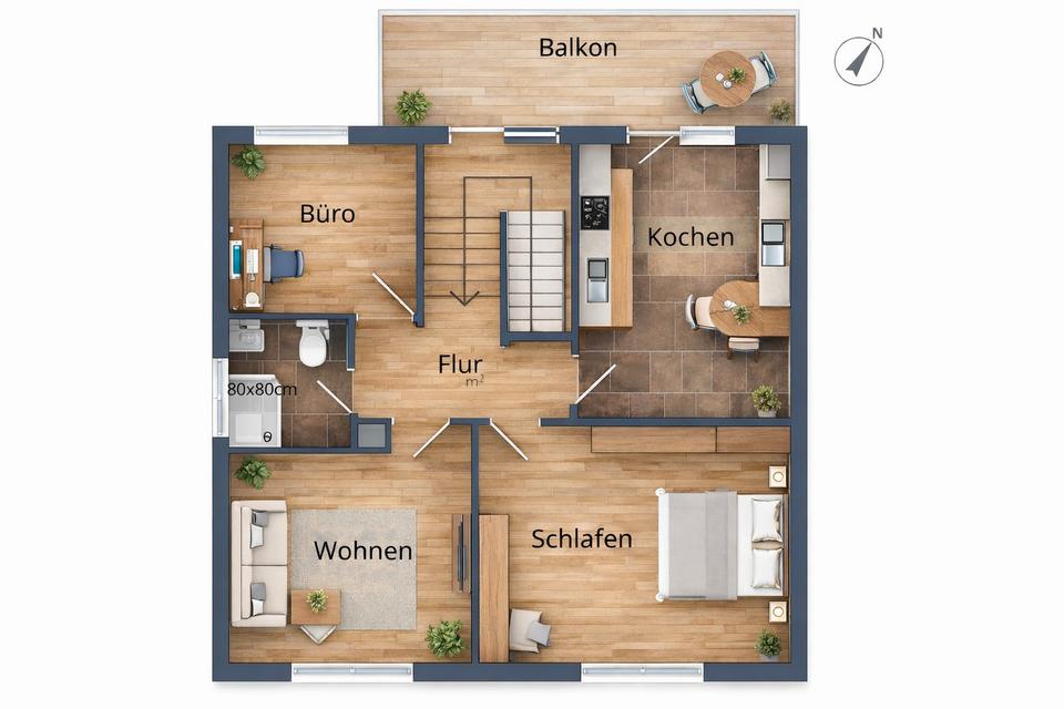 Thumbnail-Helle 3-ZKB Wohnung in Einhausen mit EBK, Balkon, Stellplatz