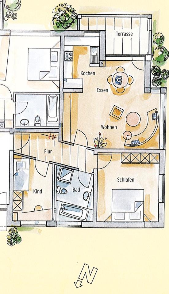 Thumbnail-3-Zimmer-Wohnung in zentraler Lage von Langenau zu vermieten