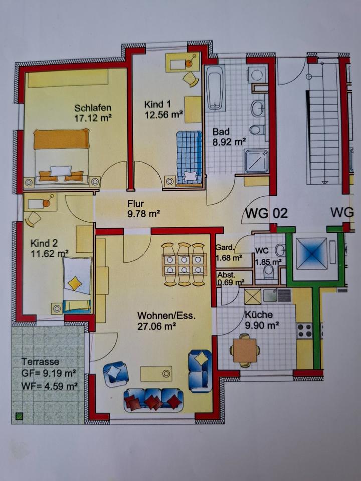 Thumbnail-Schöne 5ZKBWc Wohnung in HD-WIEBLINGEN ab ca. Mitte April