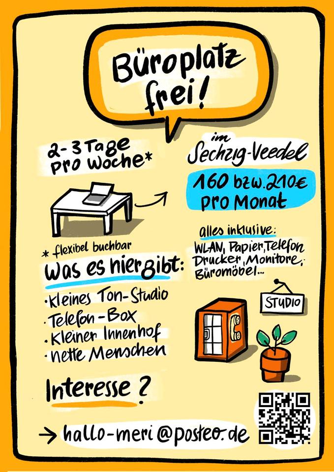 Thumbnail-Flexibler Arbeitsplatz in Bürogemeinschaft in Nippes frei