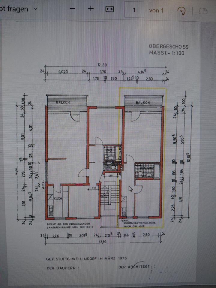 Thumbnail-2 Zimmer-Single-Wohnung mit Balkon in Stuttgart-Weilimdorf